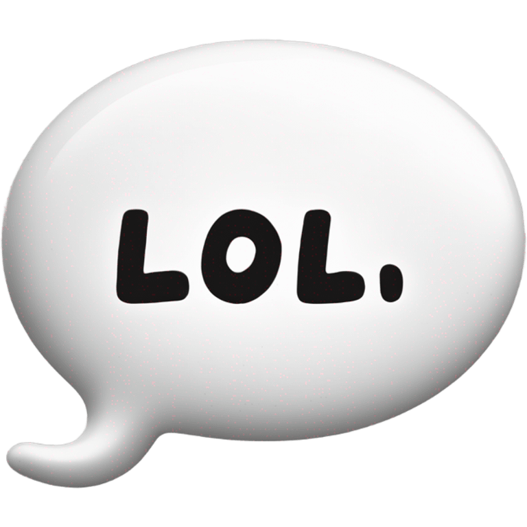 White word bubble with “lol” inside, no smiley face emoji