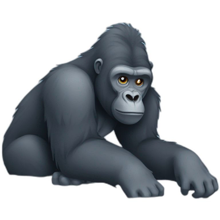 Gorilla freezing in the cold emoji