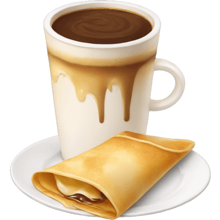 Crepe with coffee  emoji