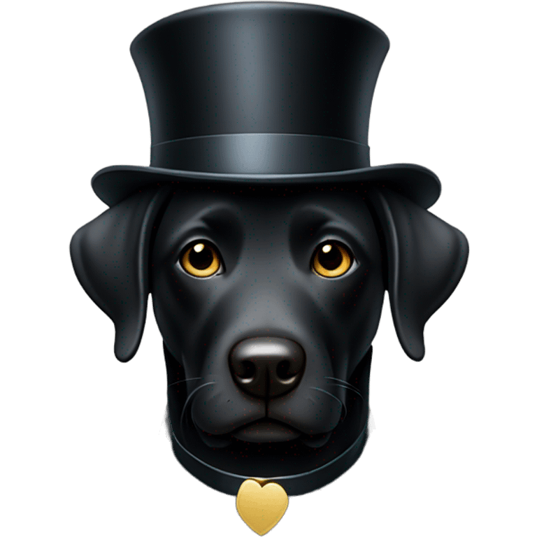 Black lab wearing a top w emoji