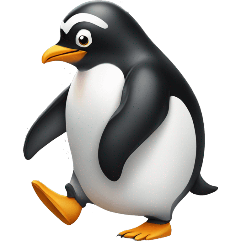 Penguin playing football  emoji