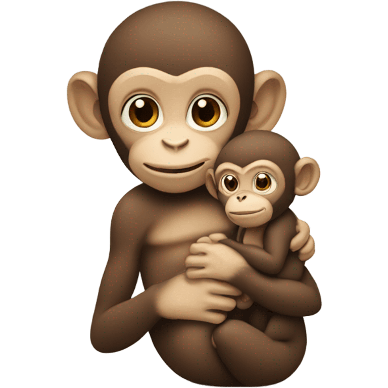 Monkey holding a human big white baby  emoji