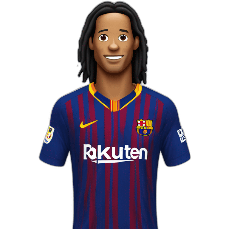 Ronaldinho Gaucho Face with jersey of Football Club Barcelona emoji