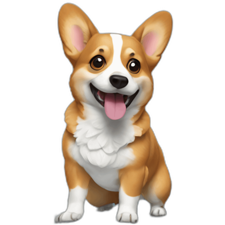 corgi surfing emoji