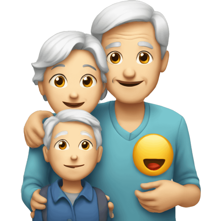 old people and child emoji