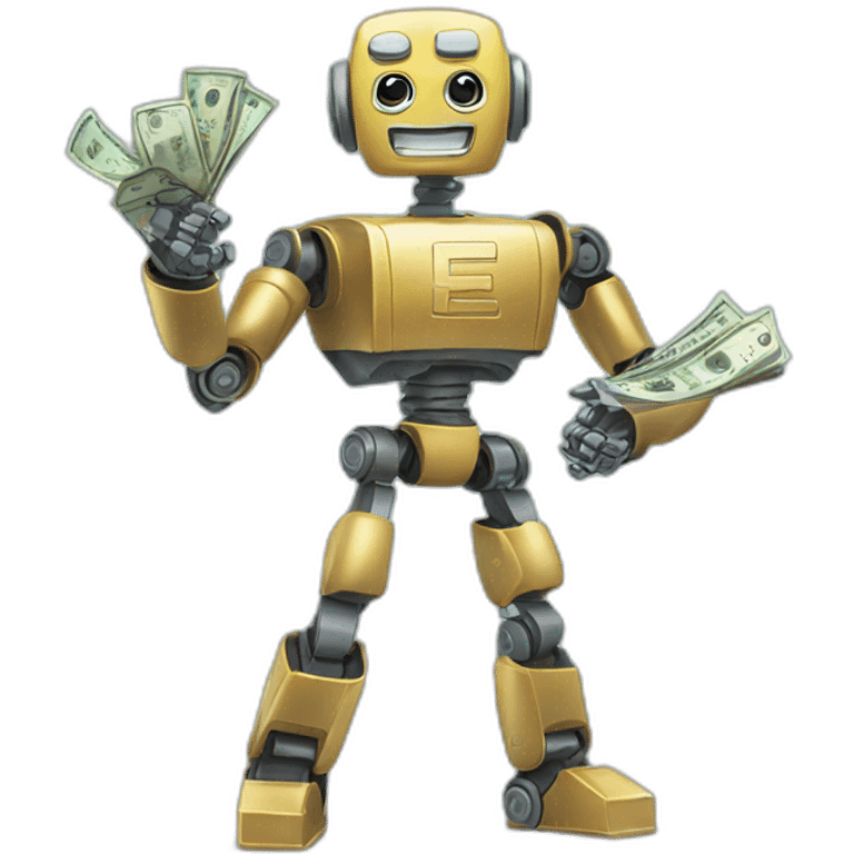 robot flexing money emoji