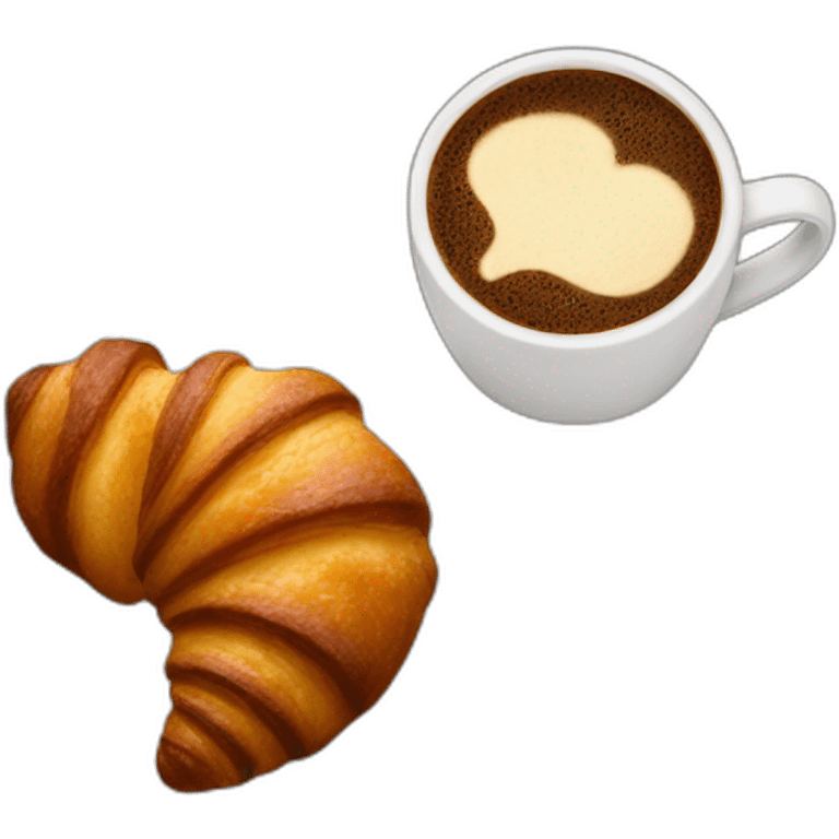 Coffee with chocolate croissants  emoji