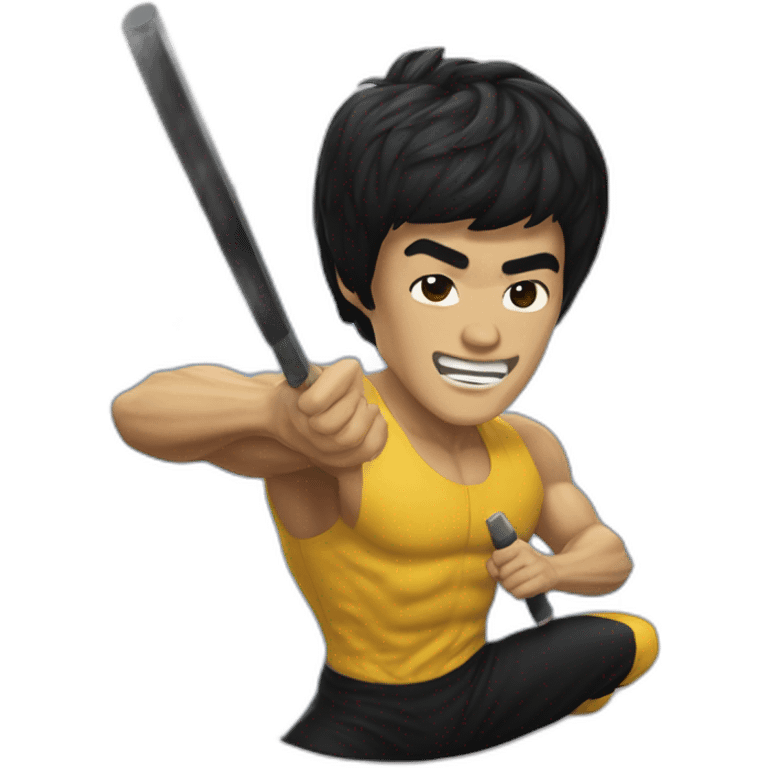 Bruce Lee dando una patada emoji