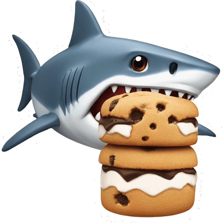 shark with cookie emoji