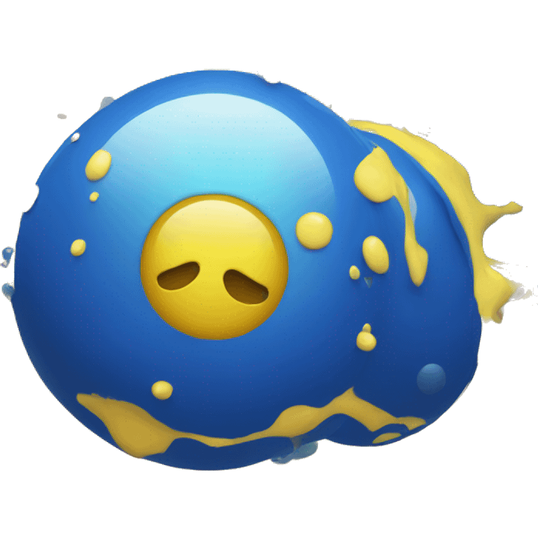 blue sphere with a yellowish polish emoji