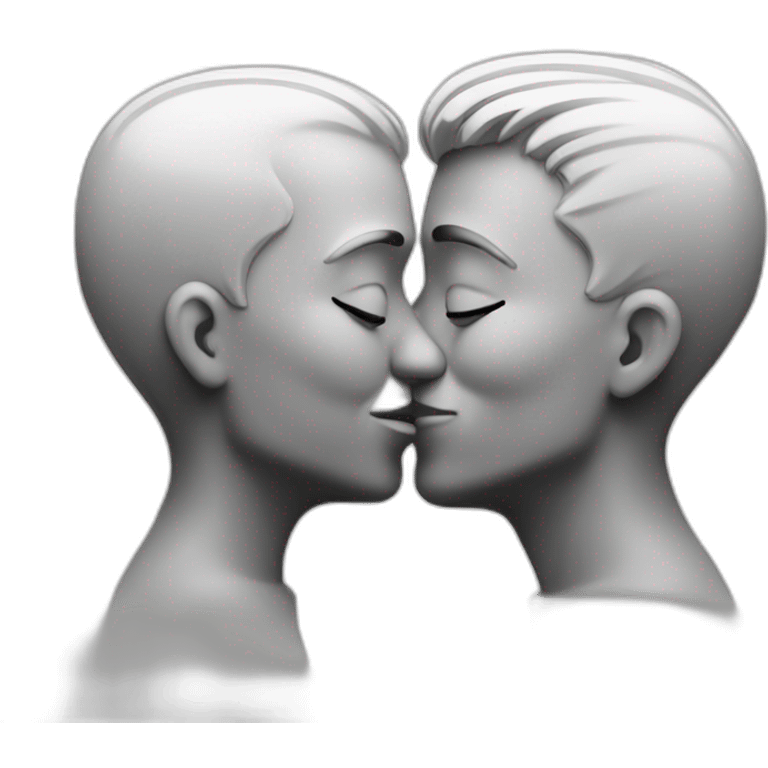 white men kissing emoji