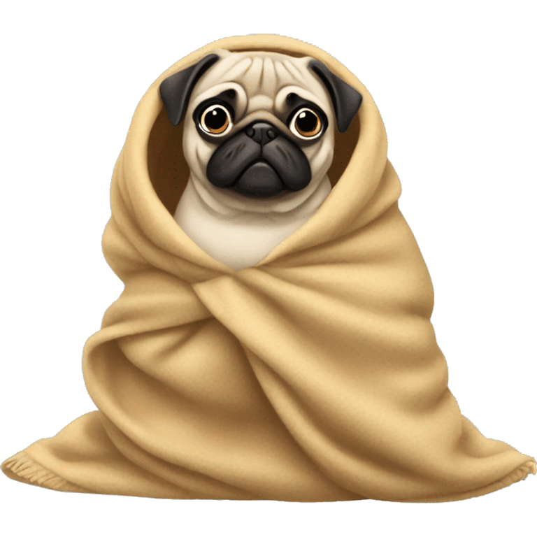 Pug in a blanket emoji