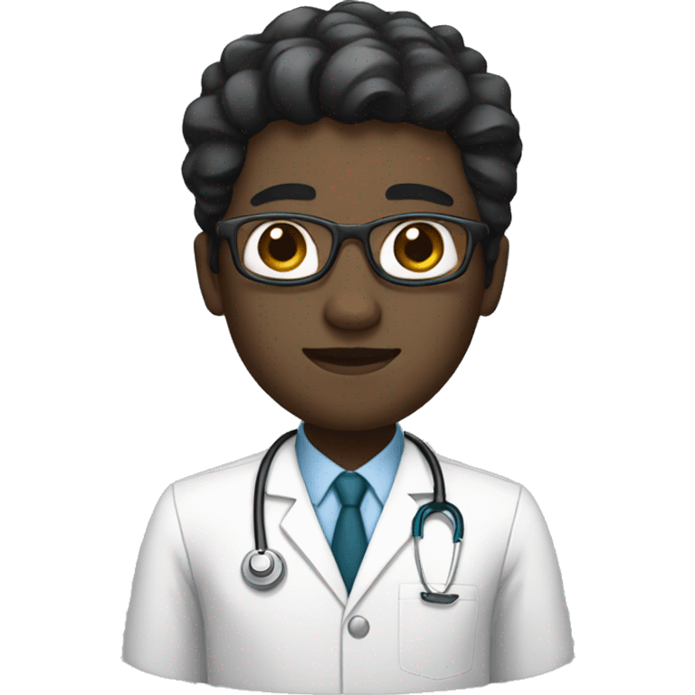 neurologist, with black hair and dark skin but not too dark  emoji