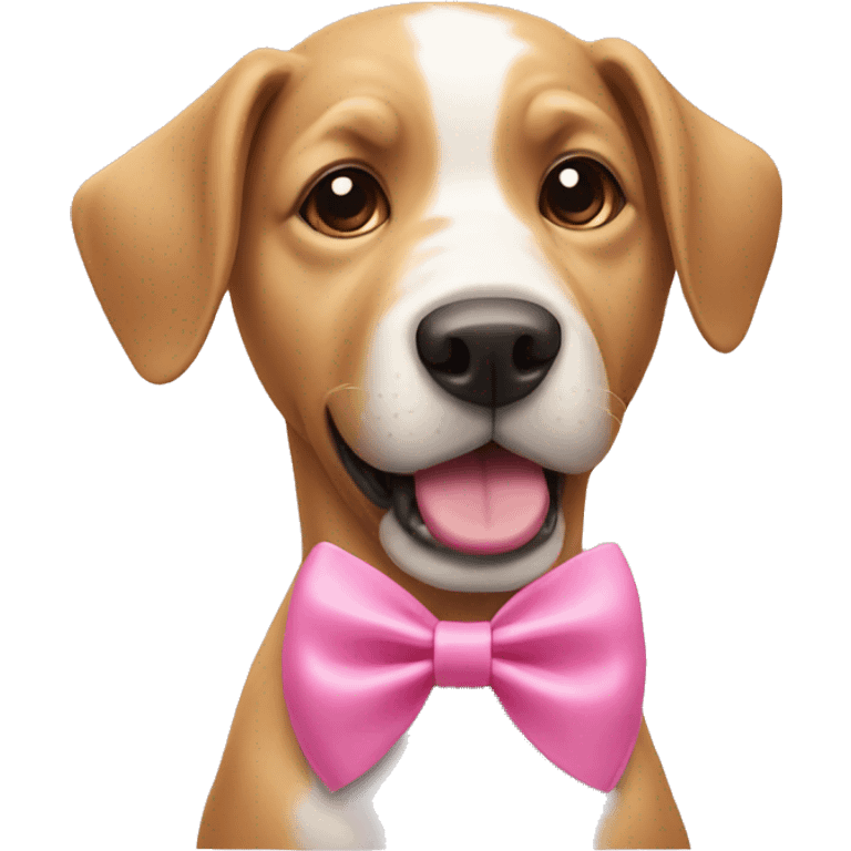 Dog with a pink bow emoji