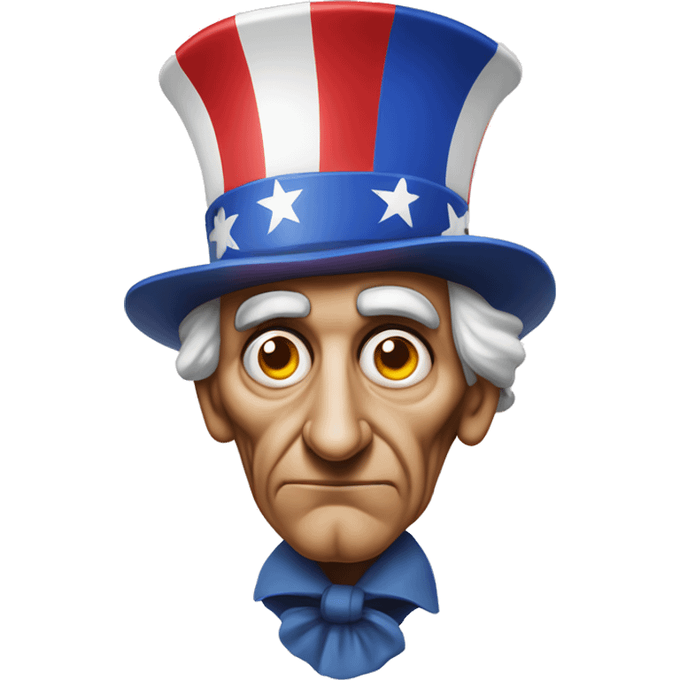 Uncle Sam with pitiful eyes photorealistic serious emoji