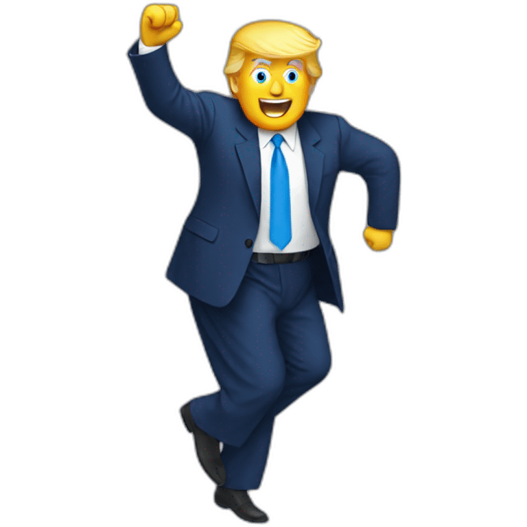 Trump doing a jig emoji