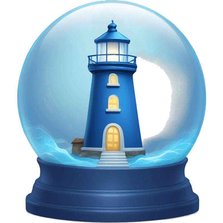 blue lighthouse in crystal ball emoji