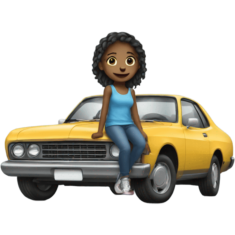 Girl on car  emoji