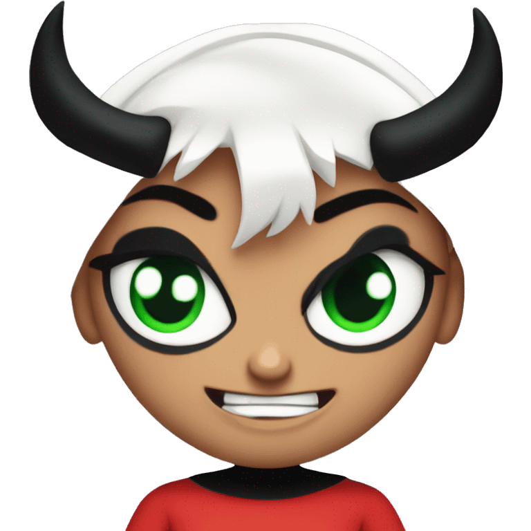 The devil from power puff girls looking evil emoji