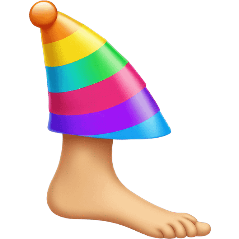 Bare feet with party hat  emoji