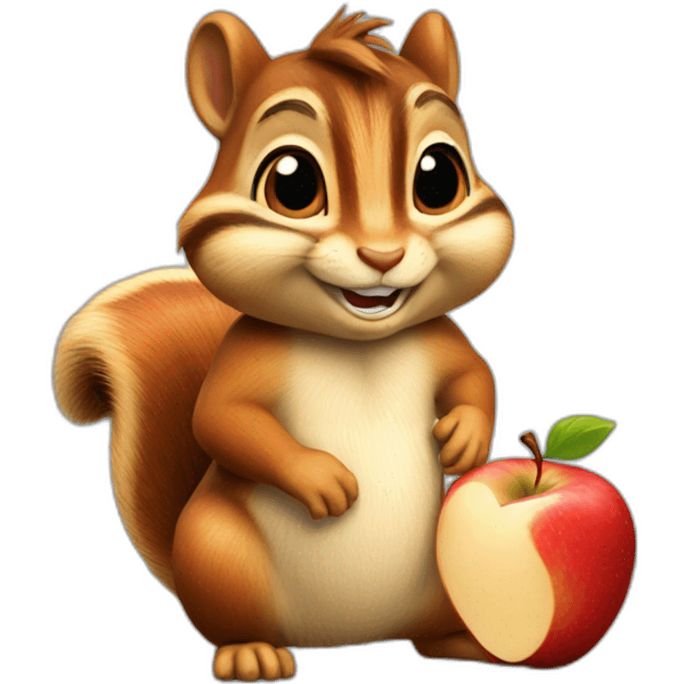 Chipmunks with apple in hand  emoji