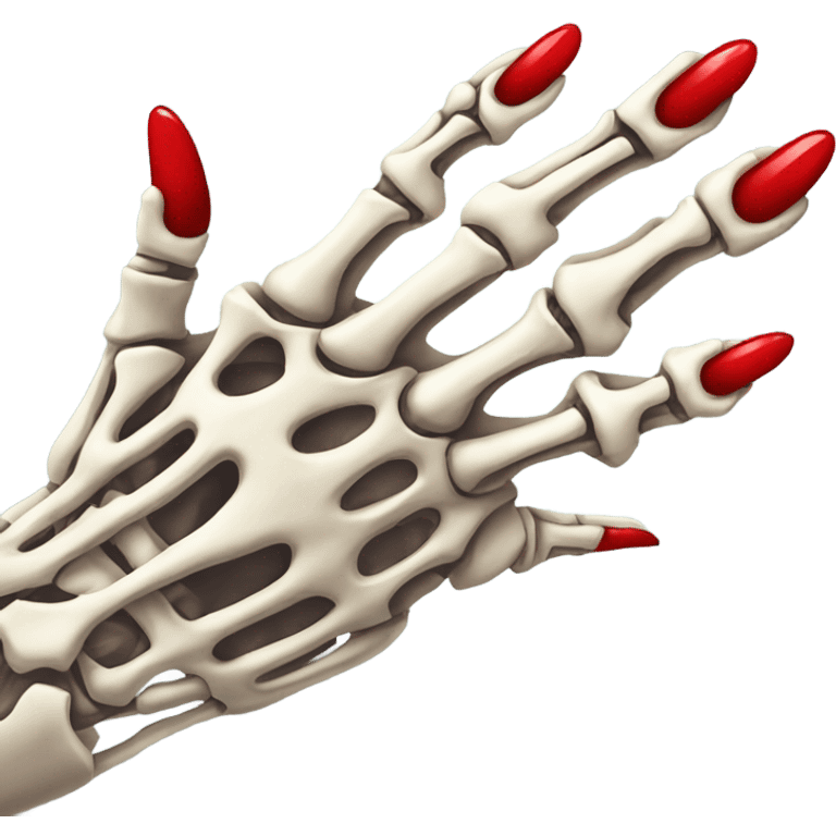 skeleton hand with long red nails emoji