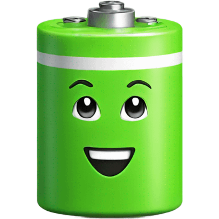 Green battery with smile emoji