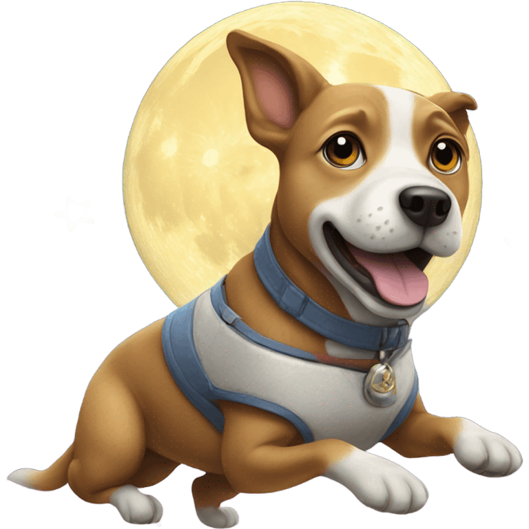 Dog ridding the moon  emoji