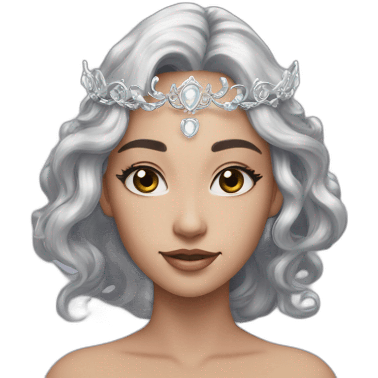 silver crescent moon tiara goddess emoji