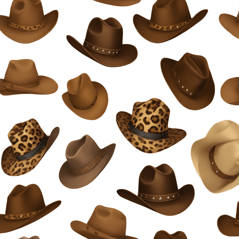 Cowboy hat leopard print and brown emoji