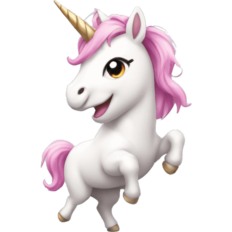 cute little unicorn dancing emoji