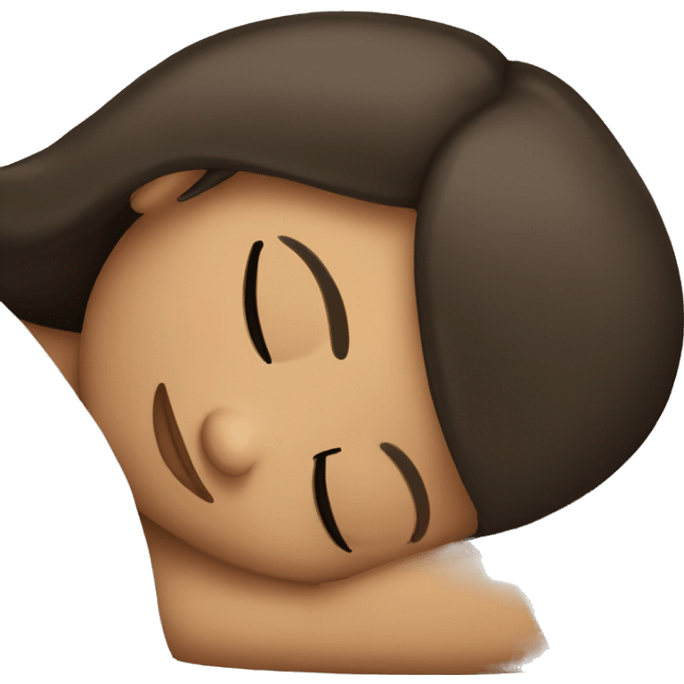 brunette girl sleeping emoji