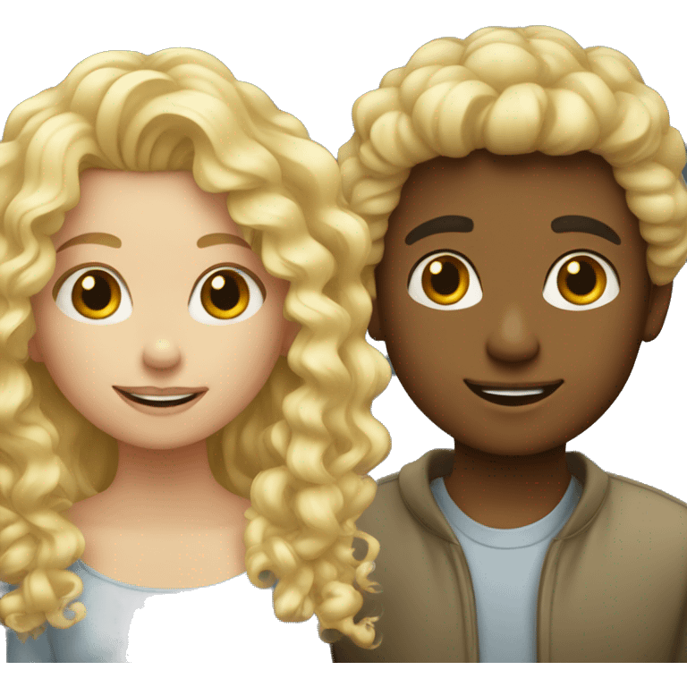 blond girl with curly boy emoji