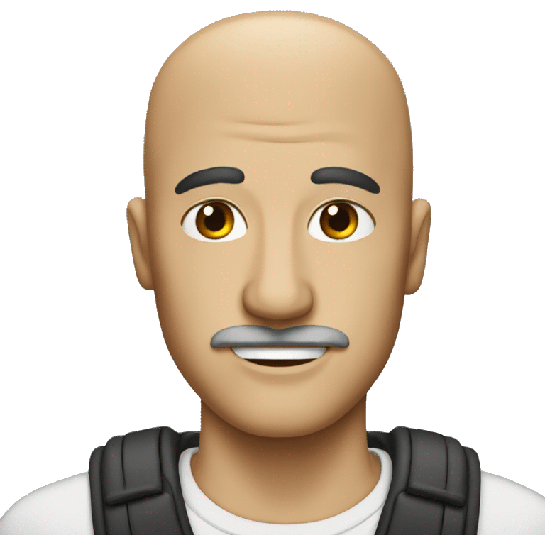 Guy bald head with mustache  emoji