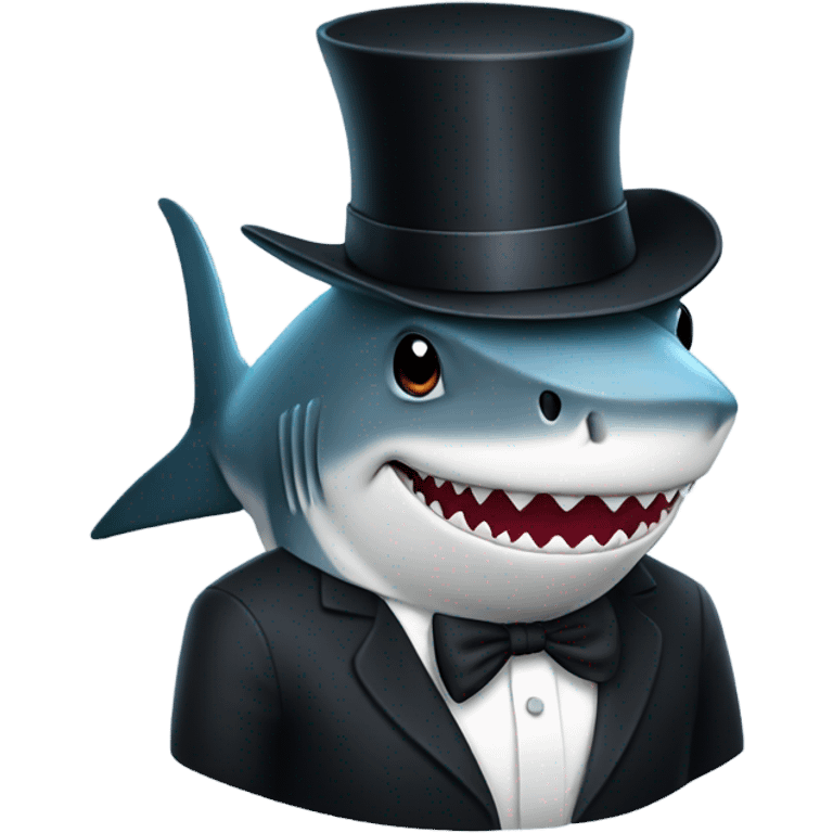 shark with tophat emoji