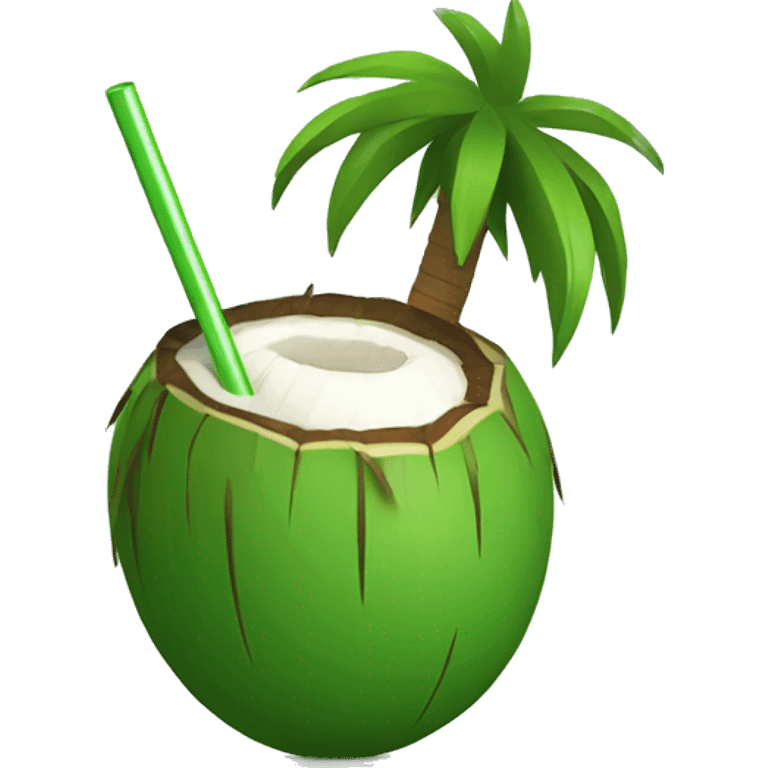 green coconut with a straw emoji