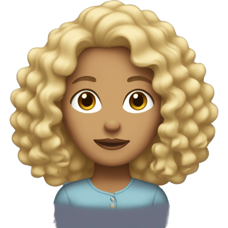 Blonde woman with curly hair emoji