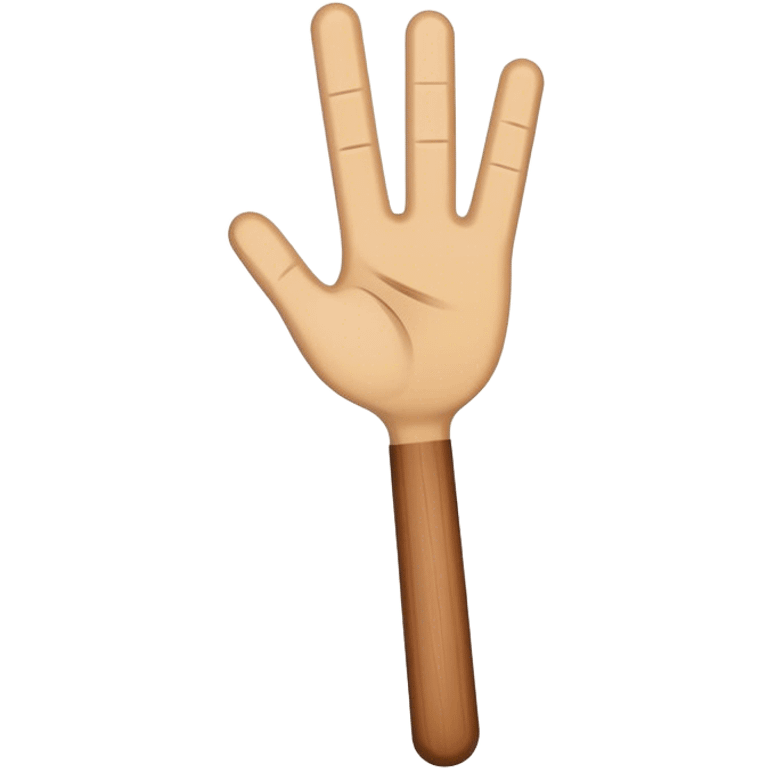 Hand holding Woodstick emoji