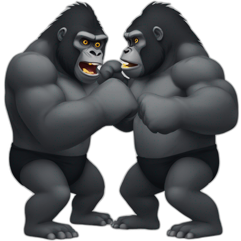 Two gorilla boxing, one is ko emoji