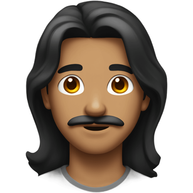 Young man Straight Black hair and mustache  emoji