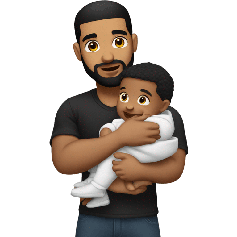 Drake holding a baby emoji