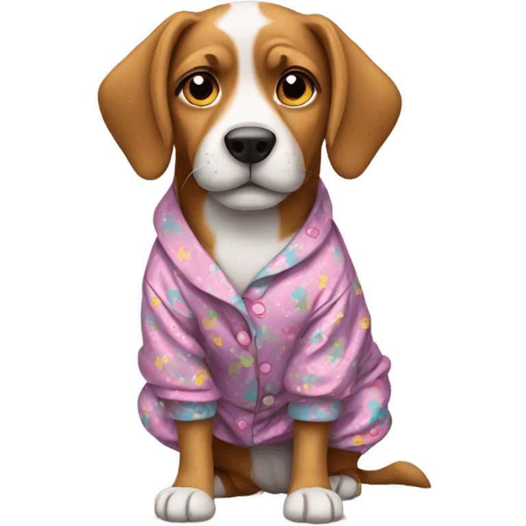 Dog wearing pjs emoji