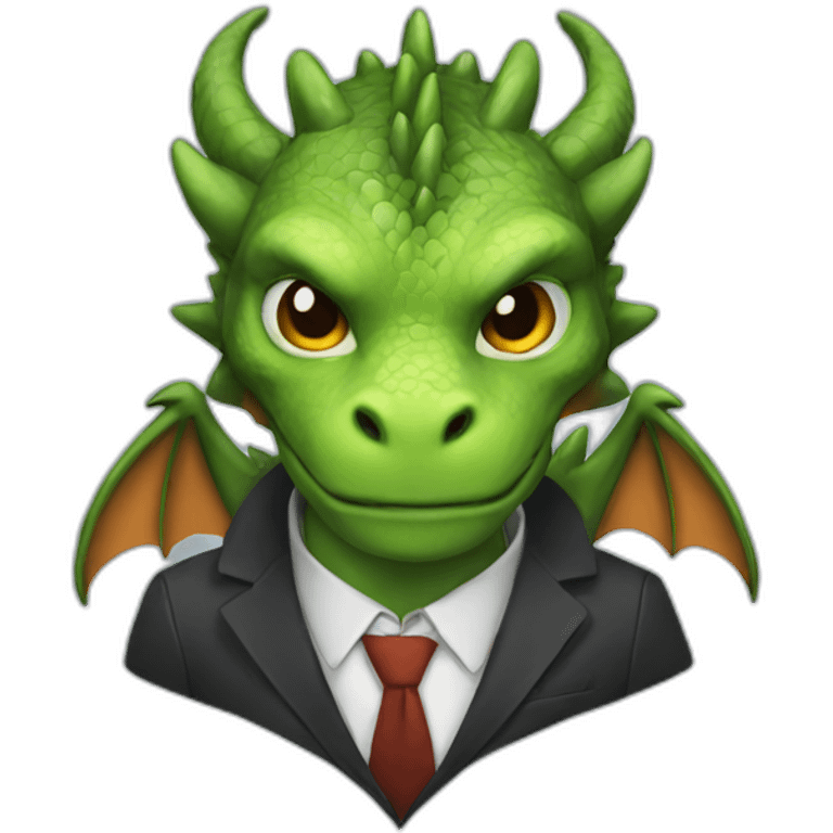 Dragon with suit emoji