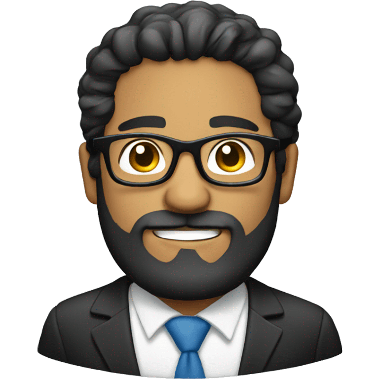 Hispanic man with a beard and glasses emoji