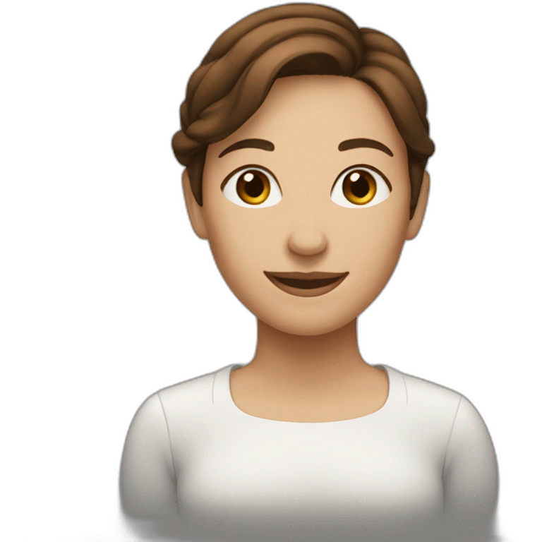 woman with brown hair smiling emoji