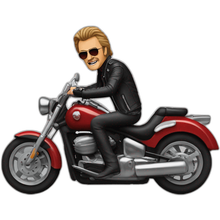 johnny hallyday avec une moto emoji