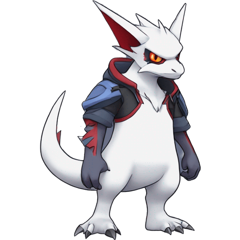 Cool Edgy Zangoose-Absol-Seviper Fakémon Digimon with Edgy markings, full body, outlined emoji