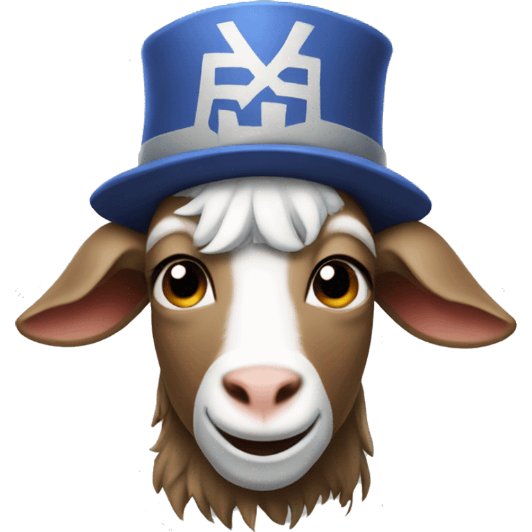 Goat wearing one piece tv show hat emoji