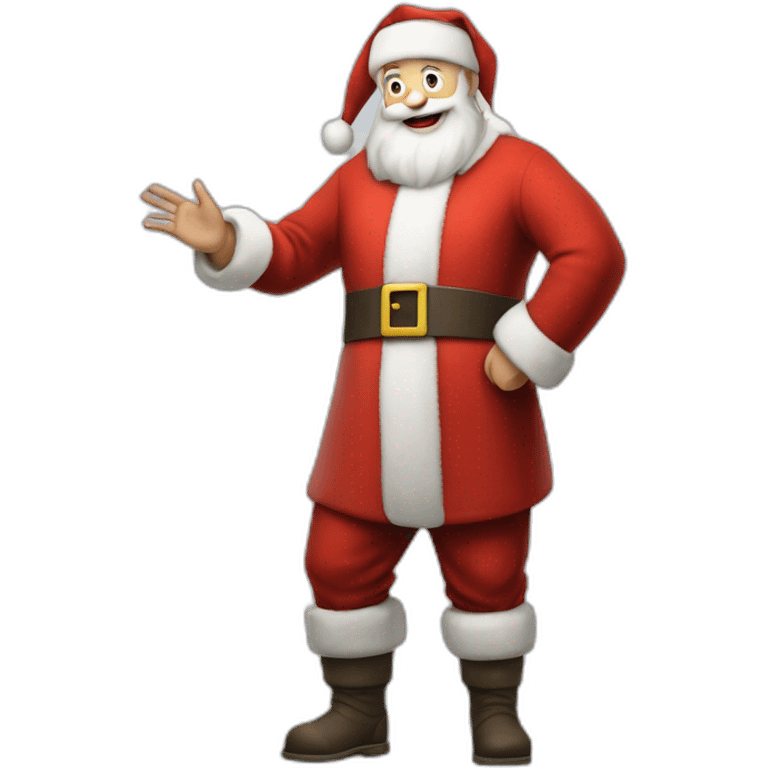 Full height Actively gesturing with hands pale skin Santa Claus in gray emoji