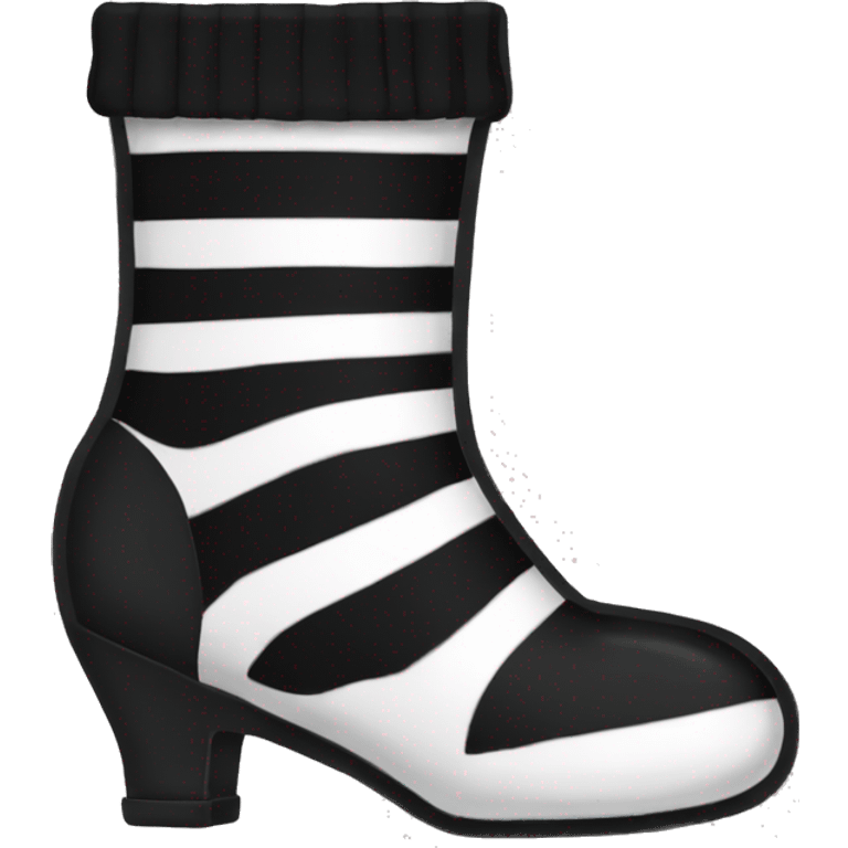 black heel with black and white striped socks emoji